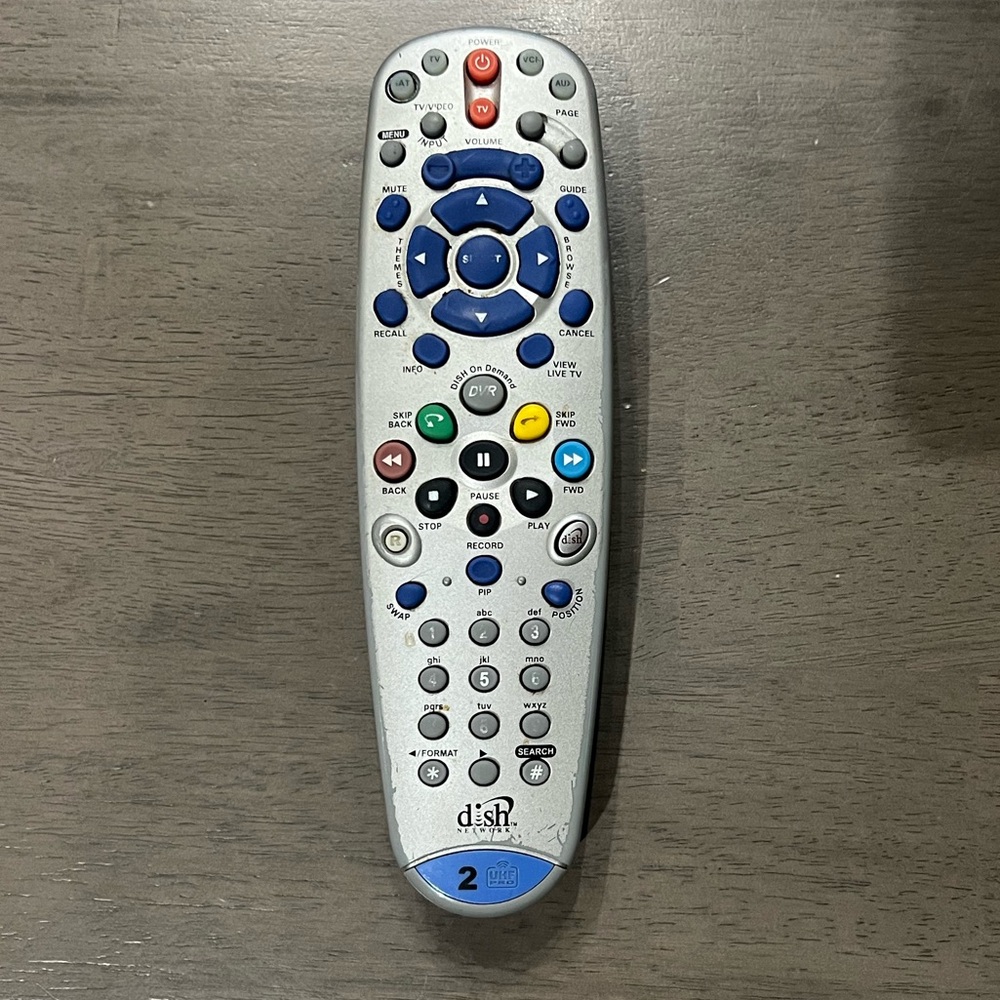 Dish Network 148786 6.3 IR/UHF Pro Remote TV2 Silver Replacement